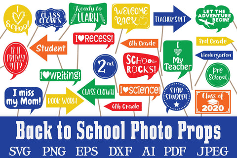 Back to School Photo Booth Props SVG Cut File Bundle SVG Old Market 