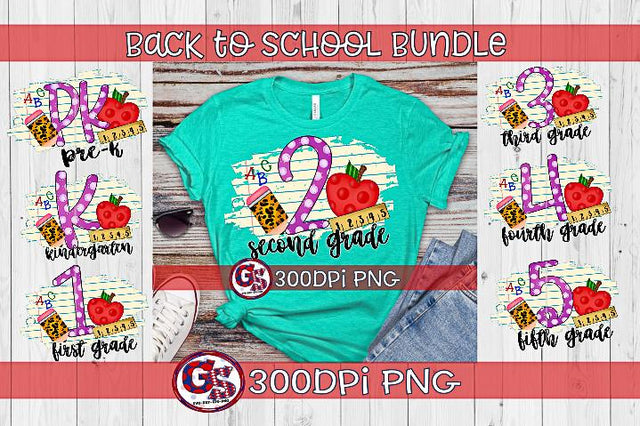 Back to School PNG Bundle Sublimation Greedy Stitches 