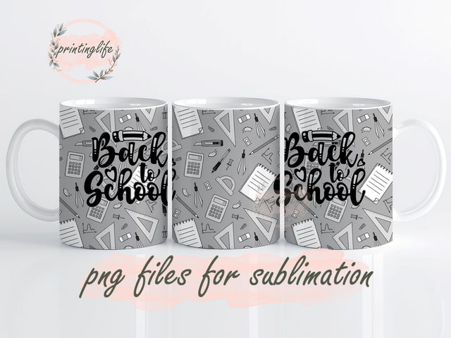 Back to school PNG, Teacher Mug png, Back To school Mug Wrap Sublimation PrintingLife 