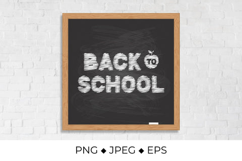 Back to school squiggle lettering on black board with wooden frame Sublimation LaBelezoka 