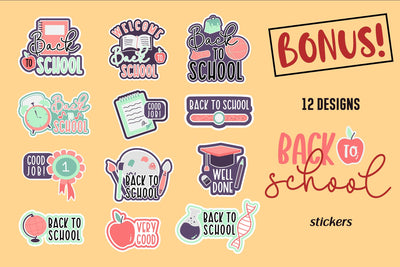 Back To School Sticker Bundle SVG dapiyupi store 