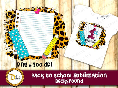 Back to School Sublimation Background Sublimation Dina.store4art 