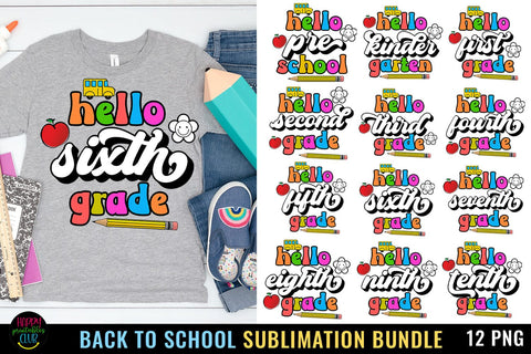 Back to School Sublimation Bundle I First Day School Bundle Sublimation Happy Printables Club 
