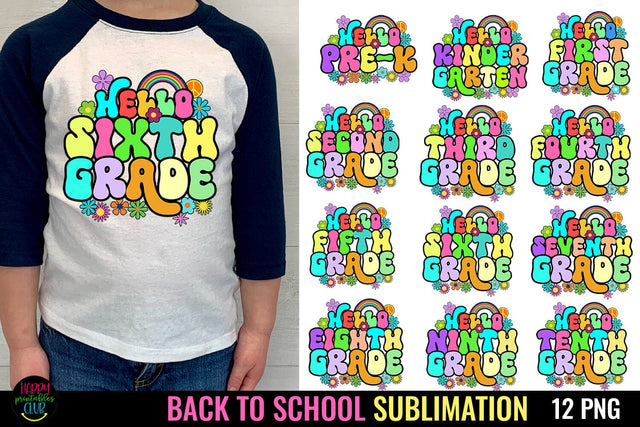 Back to School Sublimation Bundle I First Day School Bundle Sublimation Happy Printables Club 