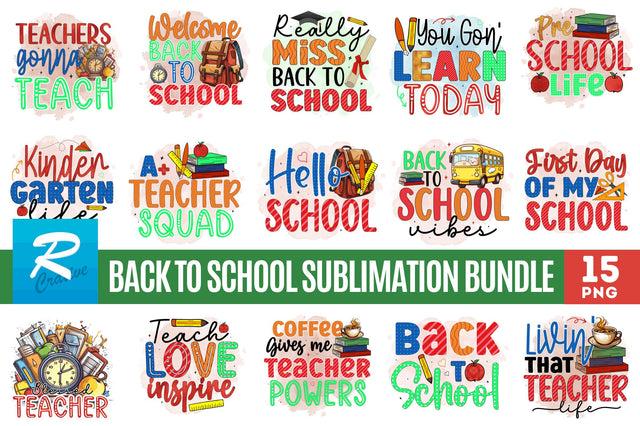 Back To School Sublimation Bundle Sublimation Regulrcrative 