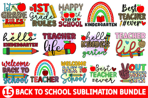 Back To School Sublimation Bundle Sublimation Regulrcrative 