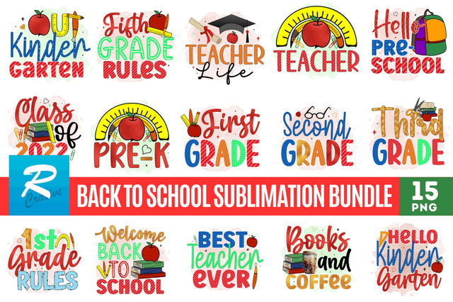 Back to School Sublimation Bundle Sublimation Regulrcrative 