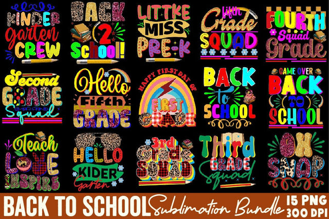 Back to School Sublimation Bundle Sublimation SVGArt 