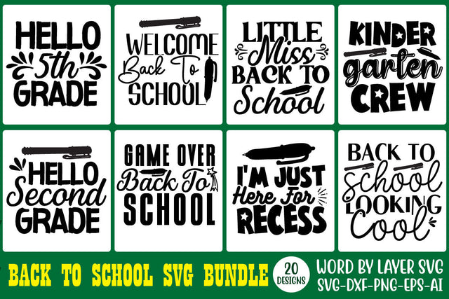 Back To School SVG Bundle, 20 svg design SVG Rafiqul20606 