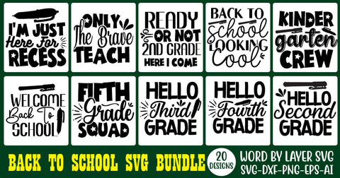 Back To School SVG Bundle, 20 svg design SVG Rafiqul20606 