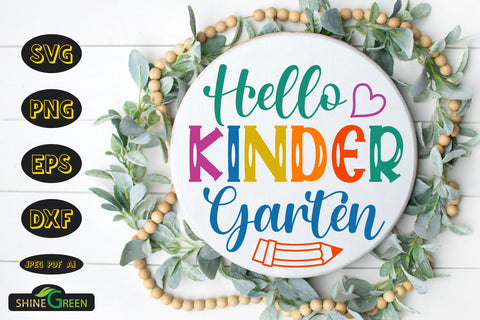 Back to School SVG Bundle | 6 Round Wood Signs SVG Shine Green Art 