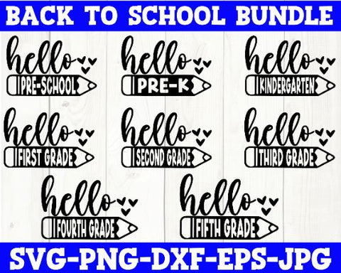Back To School SVG Bundle - 8 Designs, Back To School Cut Files SVG She Shed Craft Store 