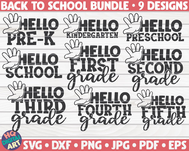 Back to school SVG Bundle | 9 designs SVG HQDigitalArt 
