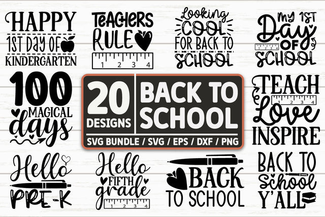 Back to school SVG Bundle Cut File SVG akazaddesign 