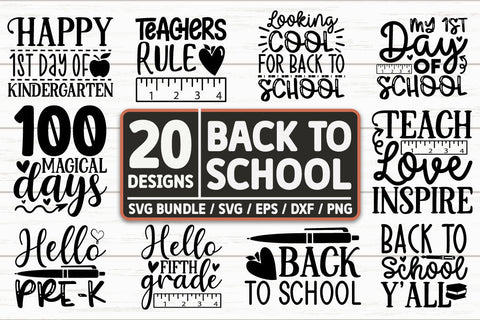 Back to school SVG Bundle Cut File SVG akazaddesign 