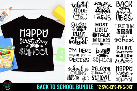 Back to School SVG Bundle I First Day School SVG Bundle SVG Happy Printables Club 