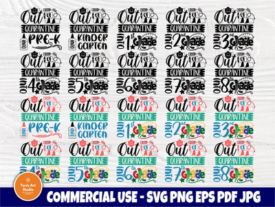 Back to School SVG Bundle, Quarantine Svg, Pre k SVG TonisArtStudio 