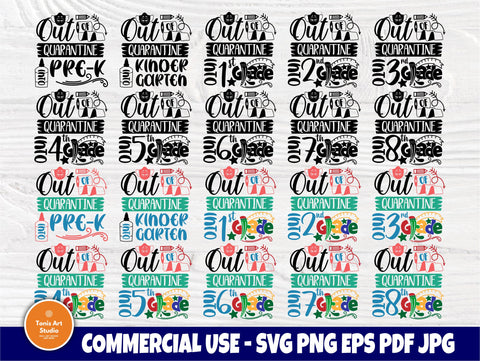 Back to School SVG Bundle, Quarantine Svg, Pre k SVG TonisArtStudio 