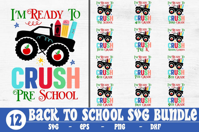 Back to School SVG Bundle, Ready To Crush SVG Bundle,1st Grade SVG Svgcraft 