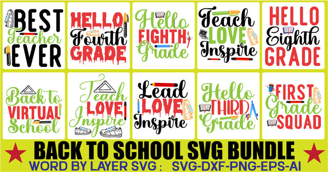 BACK TO SCHOOL SVG BUNDLE, SVG BUNDLE Quotes , Funny Svg SVG Newmockups 