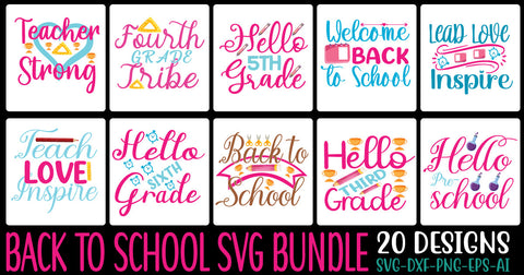 Back to School SVG Bundle SVG Cut File SVGs, Quotes and Sayings, Food & Drink, Holiday,On Sale, SVG Studio Innate 