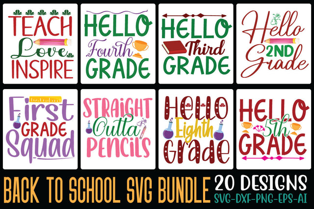 Back to School SVG Bundle SVG Cut File SVGs, Quotes and Sayings, Food & Drink, Holiday,On Sale, SVG Studio Innate 