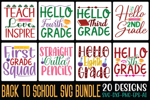 Back to School SVG Bundle SVG Cut File SVGs, Quotes and Sayings, Food & Drink, Holiday,On Sale, SVG Studio Innate 