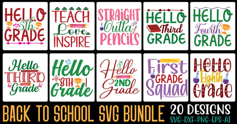 Back to School SVG Bundle SVG Cut File SVGs, Quotes and Sayings, Food & Drink, Holiday,On Sale, SVG Studio Innate 