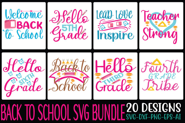 Back to School SVG Bundle SVG Cut File SVGs, Quotes and Sayings, Food & Drink, Holiday,On Sale, SVG Studio Innate 