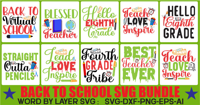BACK TO SCHOOL SVG BUNDLE SVG Newmockups 