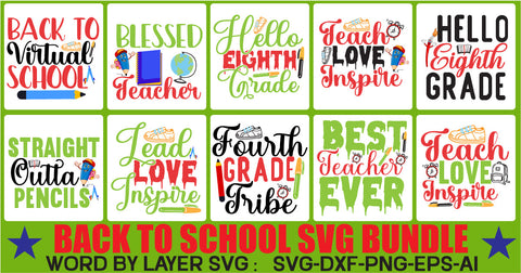 BACK TO SCHOOL SVG BUNDLE SVG Newmockups 