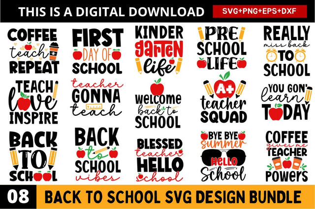 Back To School SVG Bundle SVG Regulrcrative 