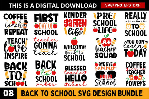 Back To School SVG Bundle SVG Regulrcrative 