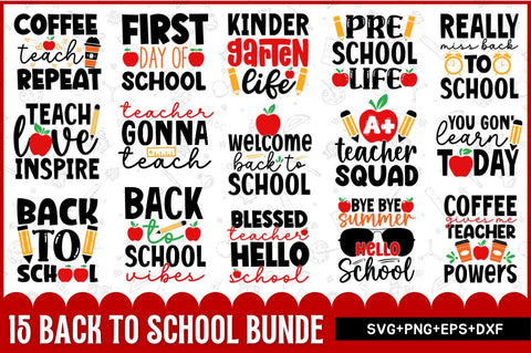 Back To School SVG Bundle SVG Regulrcrative 