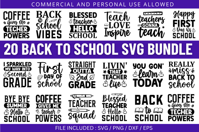Back To School SVG Bundle SVG Regulrcrative 