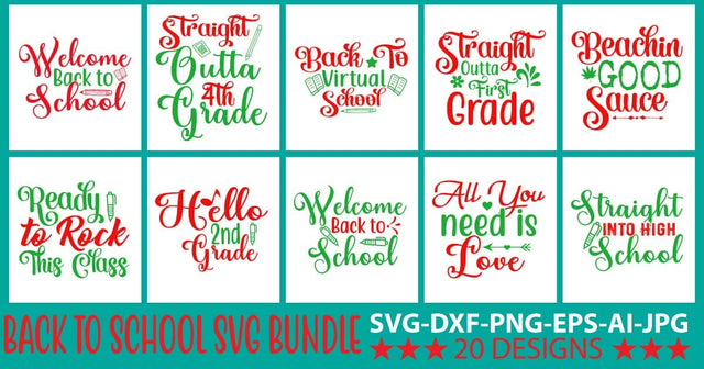 Back To School SVG Bundle SVG Syaman 