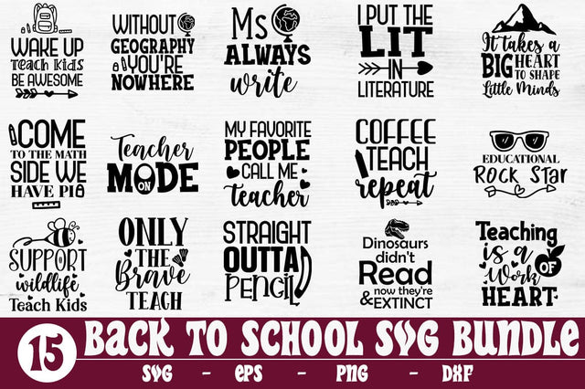 Back To School SVG Bundle, Teacher Bundle SVG SVG Svgcraft 
