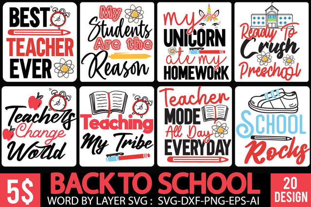 Back To School SVG Bundle , Teacher SVG Bundle Quotes ,Teacher SVG Bundle , Back to School SVG Bundle Free SVG BlackCatsMedia 