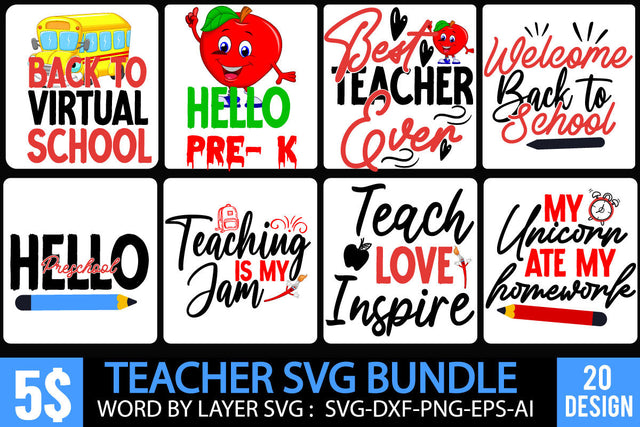 Back to School SVG Bundle , Teacher SVG Bundle , Teacher SVG Bundle Quotes SVG BlackCatsMedia 
