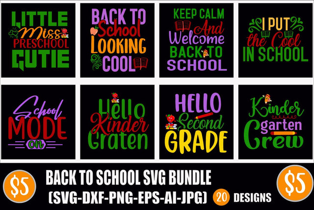 Back to School SVG Bundle,Back to School SVG Bundle SVG Cut File SVGs, Quotes and Sayings, Food & Drink, Holiday,On Sale, SVG Blessedprint 