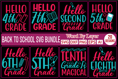 Back To School Svg Bundle,SVGs,quotes-and-sayings,food-drink,mini-bundles,print-cut,on-sale, SVG DesignPlante 503 