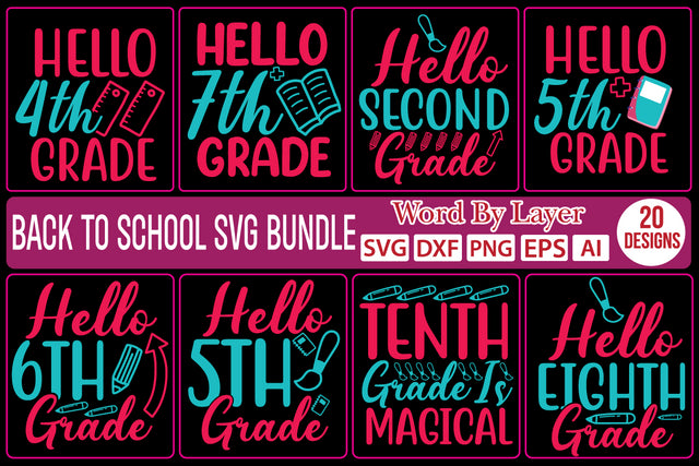 Back To School Svg Bundle,SVGs,quotes-and-sayings,food-drink,mini-bundles,print-cut,on-sale, SVG DesignPlante 503 