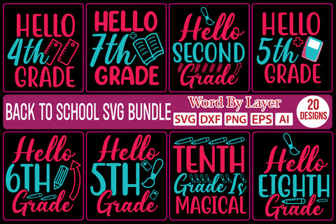 Back To School Svg Bundle,SVGs,quotes-and-sayings,food-drink,mini-bundles,print-cut,on-sale, SVG DesignPlante 503 
