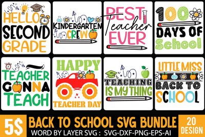 #Back to School SVG bundle,#Teacher SVG Bundle,100 Days of School SVG bundle,Teacher SVG Bundle Quotes, Back to School Sublimation PNG Bundle, Teacher SVG Cut File Bundle SVG BlackCatsMedia 