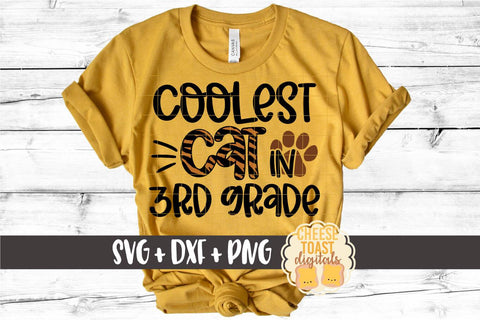 Back to School SVG | Coolest Cat in 3rd Grade SVG Cheese Toast Digitals 