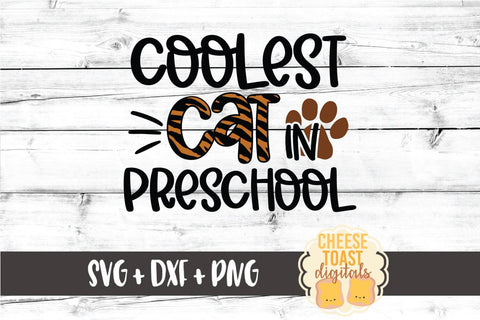 Back to School SVG | Coolest Cat in Preschool SVG Cheese Toast Digitals 