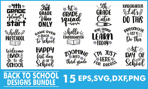 Back To School SVG Designs Bundle SVG PatternFeed8 