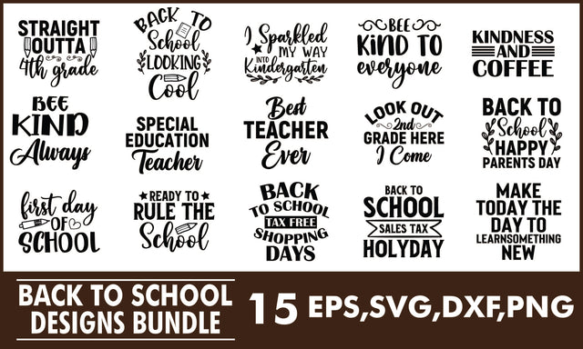 Back To School SVG Designs Bundle SVG PatternFeed8 