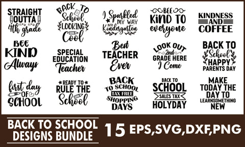 Back To School SVG Designs Bundle SVG PatternFeed8 