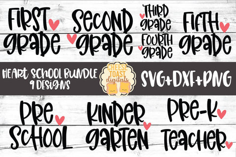 Back to School SVG | Heart School Bundle SVG Cheese Toast Digitals 